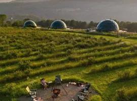Barrel Hot Tub at 'The Eagle Dome' in Franklin