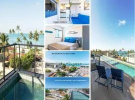 Flat no Centro 1 Quarto com varanda - 50m Piscinas das Naturais