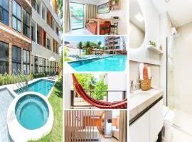 Paraíso familiar em frente a vila do pescador caboclo na nova orla de Tamandaré