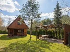 Całoroczny, drewniany domek przy lesie