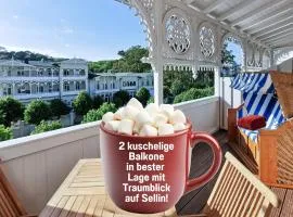 Hunde ohne Aufpreis - Fewo Hagemeister Sellin - auch im Winter toll! Sauna im Haus - 6 Min zum Strand - 2 überdachte Balkone mit Strandkörben