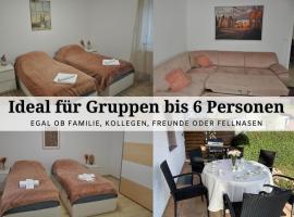 Apartment Karin - Modern ausgestattet und ideal für Gruppen bis 6 Personen und Hund, egal ob Familie, Kollegen oder Freunde, 85qm mit Terasse und eigenem Stellplatz, Hotel in Riegelsberg