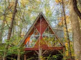 Waterfront A Frame with Dock Canoe Kayaks Family