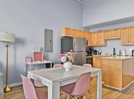 Pink playhouse sq near Progressive field & CSU