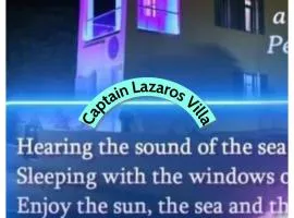 Located by the sea one Beachfront Detach Private Captain Lazaros Pool Villa with loft in 750sqm spacious private plot-Jacuzzi-sunrelax-furnished terace-gazebo-private parking,sleep 3 adults and 2 children, just steps from the Black Beach-Seaview