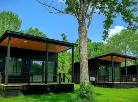 Modern Farmhouse Tiny Home Resort with Goats & Pool near Houston, Hempstead Texas