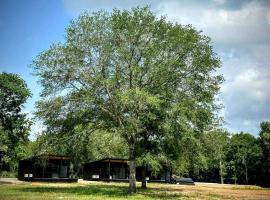 Relaxing Tiny Home Retreat with Pool, Goats & Firepits near Houston in Hempstead, Texas: Hempstead şehrinde bir otel