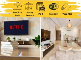 Beach in 2 Terrace, PS4, Fast Wi-Fi, Yoga Mat, Available CAN25, hotel i Mohammédia