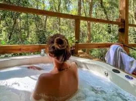 Cabana na Serra da Cantareira com Hidro e Lareira