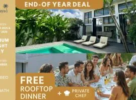 Villa Daya Canggu - 5 Mins to Beach, Rooftop Cinema and Private Cook