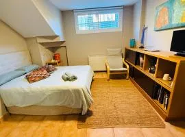 A 5 min de IFEMA, 10 del aeropuerto, Una o dos camas dobles con baño privado, entrada independiente