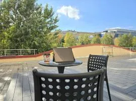 Large terrace, 1 bedroom and living apartment