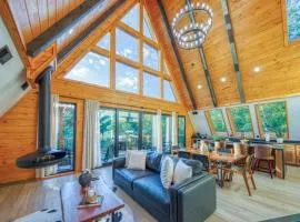 New Lux A-Frame Cabin near Dollywood! Hot Tub, Fire Pit, Pool & Mountain Vibes!
