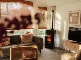 Boshuisje met kachel "Huisje van Loof" op de Veluwe