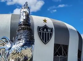 APARTAMENTO INTEIRO, TERREO, COM AREA PRIVATIVA A 300m DA ARENA MRV E 10 MINUTOS EXPOMINAS