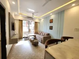 Calm 1BHK Modern Apartment in Candolim with Pool, Balcony & Modern Decor