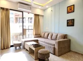Candolim 1BHK Modern Apartment with Pool, Balcony and Contemporary Decor