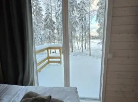 Stuga med strandbastu