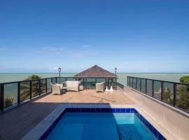 Cobertura pé na areia com piscina exclusiva única