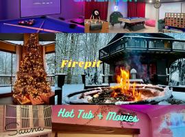 Zen Spa Oasis Retreat Sauna/Hotub/Firepit/Fun/Gameroom, шале у місті Blakeslee