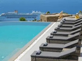 Aether Mykonos 5BR Villa with Serene Port & Town Views