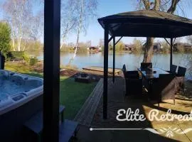 Elite Retreats 4U Lakeside Hot Tub Log Cabin with the fishing peg at Tattershall Lakes Park