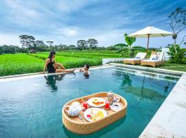 2 BR Villa with open view of rice paddies & sunset, hotel di Gianyar