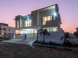 White House 3 BHK Villa With panoramic Hill Views, Glass Room, Outdoor Pool & Dam nearby