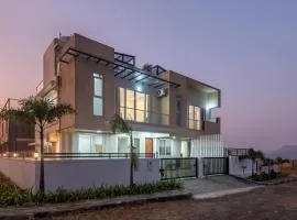 ELivaas White House 3 BHK Villa With panoramic Hill Views, Glass Room, Outdoor Pool & Dam nearby