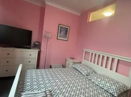 Paignton seafront Apartment with Private Garden ,FREE Private Car Space FREE WIFI ,No kitchen but Fridge Tea coffee Towels YES Double & Single bed YES Reception to help you YES Opposite the Beach Yes