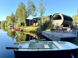 Schlaffass und Tiny House am See, Spa mit Sauna und Hot Tub, angeln, Boot, Natur