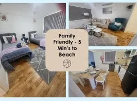 Family Friendly - 5 Mins To Beach