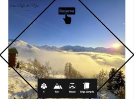 Studio calme avec panorama exceptionnel, hotel en Huez