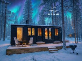 Lapland Landscape Cabin with Nature View, Sauna, Fireplace & Kitchen, Ylläs, Äkäslompolo, Borealis Village, chata v destinaci Äkäslompolo