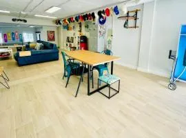 The happy garage at the beach