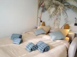 Maïmo Cosy Appartement rénové, Centre Ville, 300m plage, Clim, Parking privé, Calme, Vue