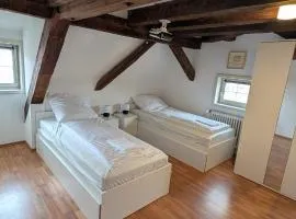 Twin room in a historic half-timbered house