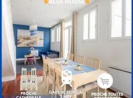 Blue House - Parking - Maison Centre Ville Reims - Proche Gare