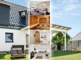 FeelGood Ferienhaus - 212 qm mit Sauna, Garten, Terrasse, Grill - 2 Apartments - für Familien & Gruppen - Mitten in Deutschland