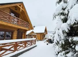 Domki z bali na miedzy