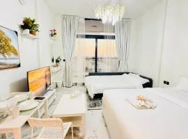 Petalz Luxury furnished studio with Balcony Swimming Pool Gym Kids play ground