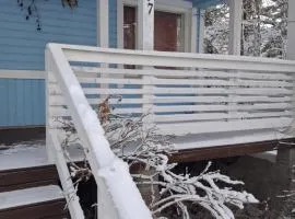 Traditional Finnish Lapland house at wild forest backyard!