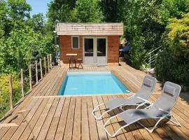 Chalet avec piscine dans un cadre verdoyant