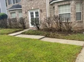 Master bedroom with full bathroom