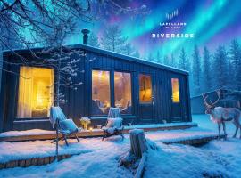 Lapland Landscape Cabin with Nature View, Sauna, Fireplace & Kitchen, Yll&auml;s, &Auml;k&auml;slompolo, Riverside Village, g&aelig;lud&yacute;rav&aelig;nt h&oacute;tel &iacute; &Auml;k&auml;slompolo