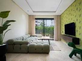 Modern 2BR Duplex in Bouskoura | Pool Access | Parking