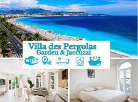 VILLA DES PERGOLAS 12 Pers-Parking-Jardin -JACUZZI - arrét TRAM , 5 min plages ,, hotel in Nice
