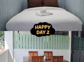 Happy Day 2, one private room "king size bed" and two open room with double bed each, total six people