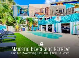 Jellyfish-Flamingo House, Amazing Location On Beach & Walk To Village