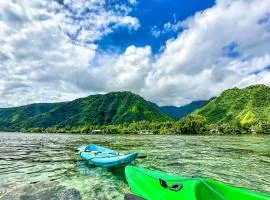Teahupo'o Lodge Tahiti - Fare Terre et Mer - climatisé - canoe et paddle